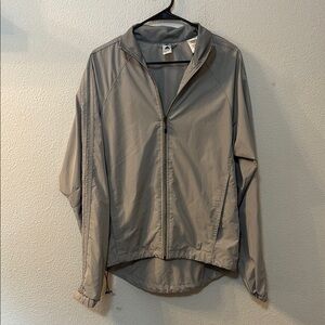 adidas Gray Windbreaker Jacket Lightweight Athletic Style